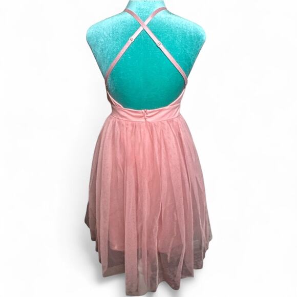 Haute Monde Pink Spaghetti Strap Tulle Dress - Picture 3 of 5